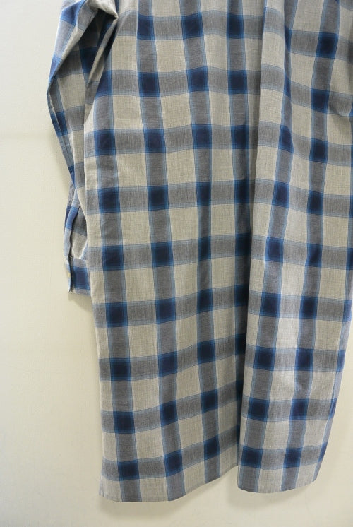 2016 S/S GalaabenD C/Tenチェック long SH 94/GRAY×NAVY×BLUE