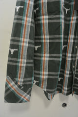 2015 S/S MARBLES L/SL BULLS LAME CHECK WESTERN SHIRTS OLIVE
