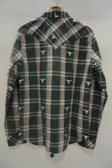 2015 S/S MARBLES L/SL BULLS LAME CHECK WESTERN SHIRTS OLIVE