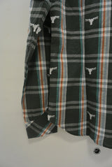 2015 S/S MARBLES L/SL BULLS LAME CHECK WESTERN SHIRTS OLIVE