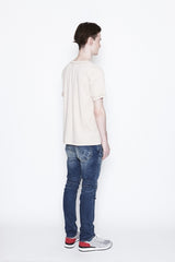 2016 S/S NUMBER (N)INE　BRAIDED V-NECK T-SHIRTS_GARMENT DYE BEIGE