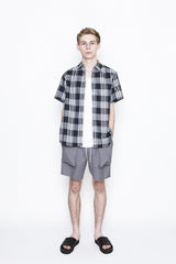 2016 S/S NUMBER (N)INE　REGULAR COLLAR SHIRTS S/S_TWILL CHECK  BLACK