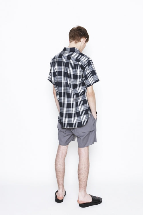 2016 S/S NUMBER (N)INE　REGULAR COLLAR SHIRTS S/S_TWILL CHECK  BLACK