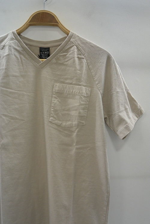 2016 S/S NUMBER (N)INE　RAGLAN POKET V-NECK T-SHIRTS_GARMENT DYE BEIGE