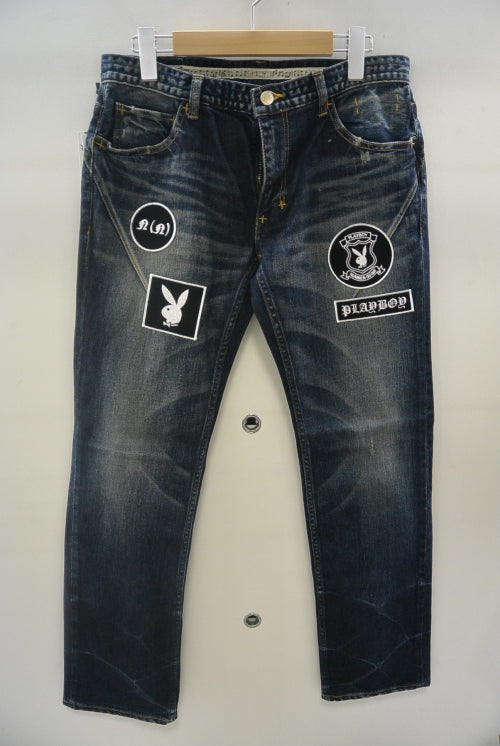 2015 S/S n(n) BY NUMBER (N)INE x PLAYBOY REGULAR STRAIGHT   PANT_DENIM(DAMAGED) 