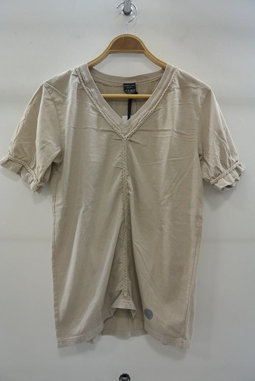 2016 S/S NUMBER (N)INE　BRAIDED V-NECK T-SHIRTS_GARMENT DYE BEIGE