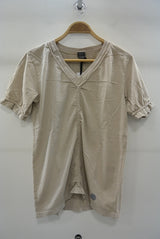 2016 S/S NUMBER (N)INE　BRAIDED V-NECK T-SHIRTS_GARMENT DYE BEIGE