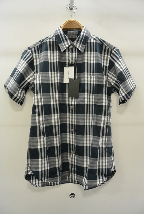 2016 S/S NUMBER (N)INE　REGULAR COLLAR SHIRTS S/S_TWILL CHECK  BLACK