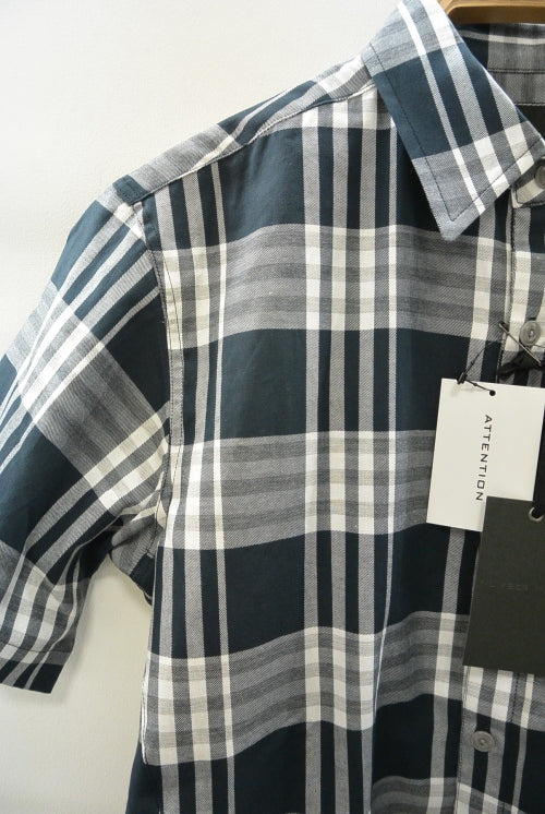 2016 S/S NUMBER (N)INE　REGULAR COLLAR SHIRTS S/S_TWILL CHECK  BLACK