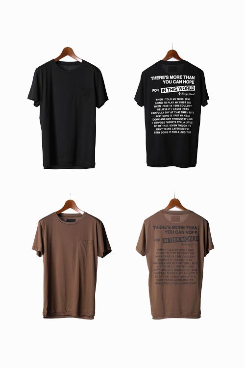 2018 S/S LOUNGE LIZARD 40/1 C/MOD HIGH GAUZE天竺 TEE ATLAS