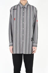 2018 S/S LAD MUSICIAN COTTON/POLYESTER BROAD PUNK STRIPE BIG SHIRT WHITE×PINK×GRAY 