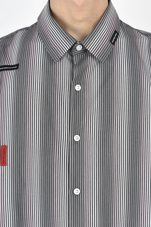 2018 S/S LAD MUSICIAN COTTON/POLYESTER BROAD PUNK STRIPE BIG SHIRT WHITE×PINK×GRAY 