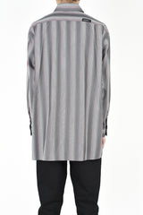 2018 S/S LAD MUSICIAN COTTON/POLYESTER BROAD PUNK STRIPE BIG SHIRT WHITE×PINK×GRAY 