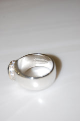 idealism sound 18K YG Rope T-COLLEGE RING with CZ SILVER