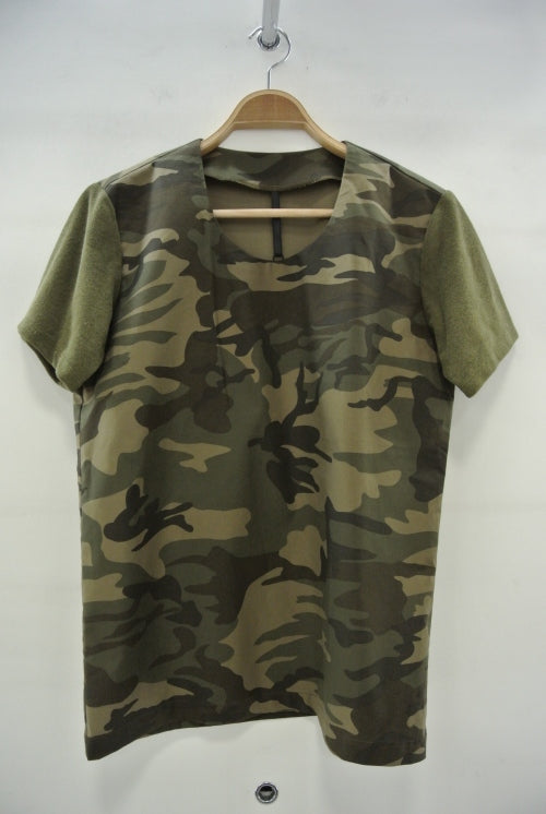 2015 S/S GalaabenD ライトモールスキンストレッチ カモフラージュprint+1.5ミリパイル crew neck loose fit 65/KHAKI MIX