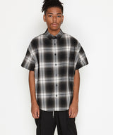 2019 S/S NUMBER (N)INE OMBRE CHECK BIG SHOULDER SHORT SLEEVE SHIRT