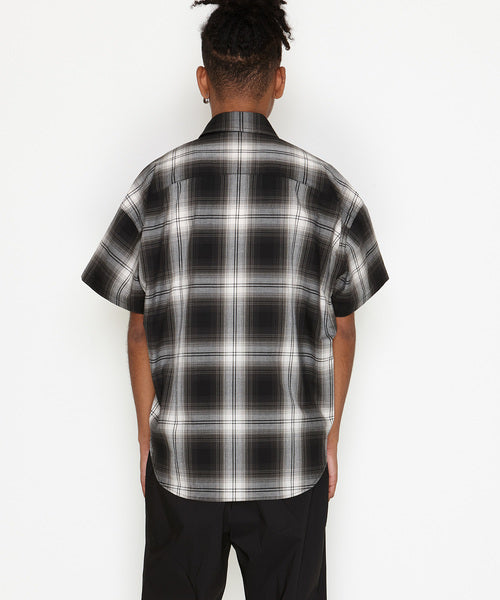 2019 S/S NUMBER (N)INE OMBRE CHECK BIG SHOULDER SHORT SLEEVE SHIRT