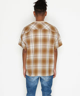 2019 S/S NUMBER (N)INE OMBRE CHECK BIG SHOULDER SHORT SLEEVE PULLOVER SHIRT				