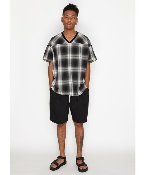 2019 S/S NUMBER (N)INE OMBRE CHECK BIG SHOULDER SHORT SLEEVE PULLOVER SHIRT				