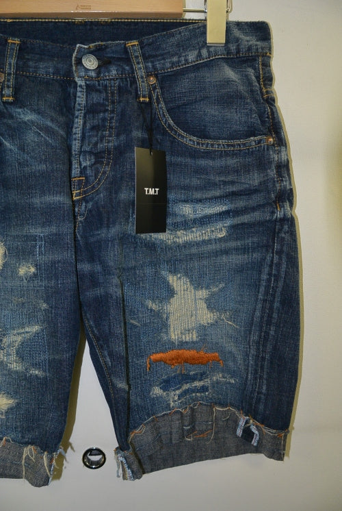2016 S/S TMT CRUSH DENIM SHORTS INDIGO