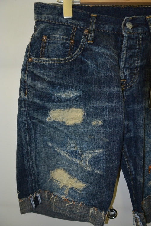 2016 S/S TMT CRUSH DENIM SHORTS INDIGO