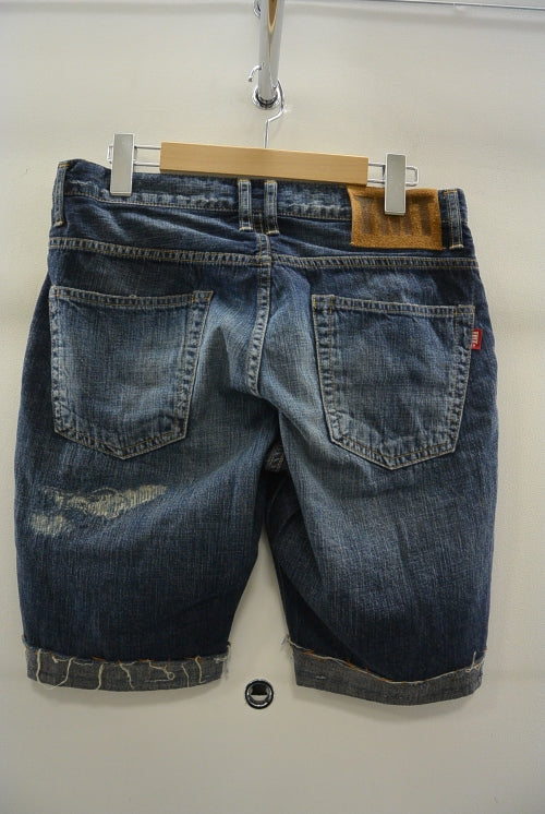 2016 S/S TMT CRUSH DENIM SHORTS INDIGO