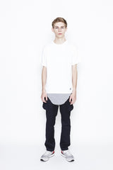 2016 S/S NUMBER (N)INE    LAYERED T-SHIRTS_TANK TOP WHITExGRAY