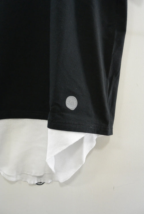 2016 S/S NUMBER (N)INE    LAYERED T-SHIRTS_TANK TOP BLACKxWHITE