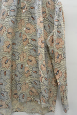 2016 S/S JAMA RICO Block Print(Plant Dye)Open Collar Shirt BEIGE