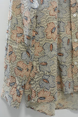 2016 S/S JAMA RICO Block Print(Plant Dye)Open Collar Shirt BEIGE