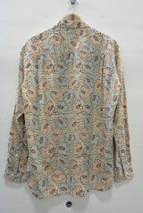 2016 S/S JAMA RICO Block Print(Plant Dye)Open Collar Shirt BEIGE
