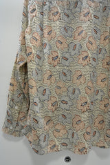2016 S/S JAMA RICO Block Print(Plant Dye)Open Collar Shirt BEIGE