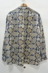 2016 S/S JAMA RICO Block Print(Plant Dye)Grandpa Shirt NAVY