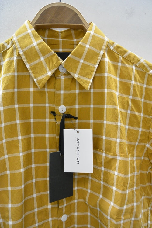 2015 S/S NUMBER (N)INE REGULAR COLOR SHIRTS S/S_CHECK MUSTARD