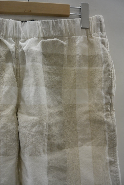 2015 S/S JAMA RICO COTTON LINEN CHECK BOXER SHORT PT WHITE