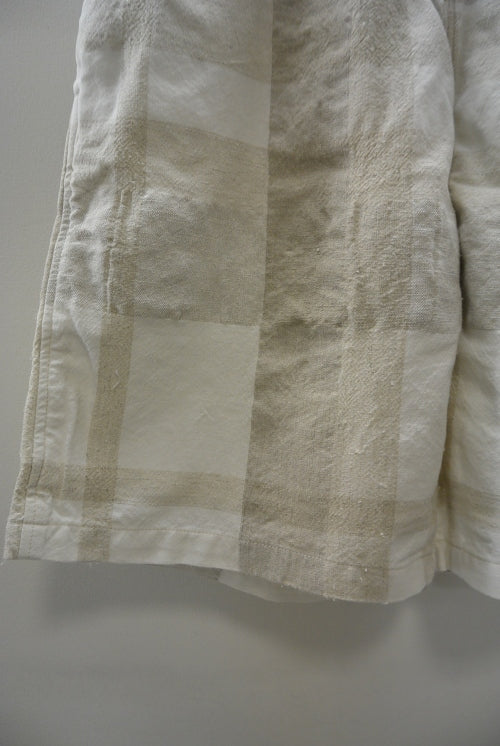 2015 S/S JAMA RICO COTTON LINEN CHECK BOXER SHORT PT WHITE