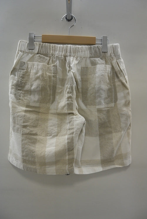 2015 S/S JAMA RICO COTTON LINEN CHECK BOXER SHORT PT WHITE