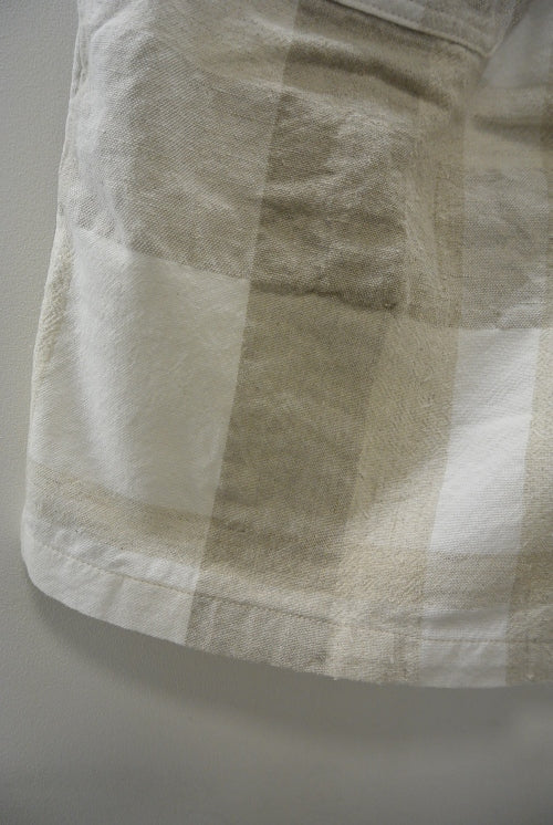 2015 S/S JAMA RICO COTTON LINEN CHECK BOXER SHORT PT WHITE