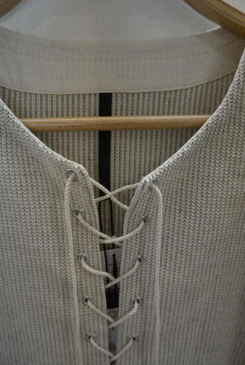 2015 S/S GalaabenD 10G リネンローゲージニット lace up front SH 04/ECRU