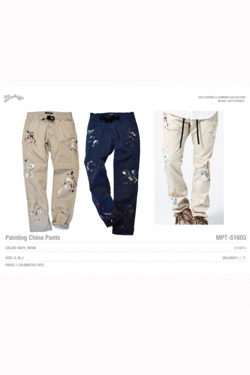 2016 S/S MARBLES Painting Chino Pants NAVY