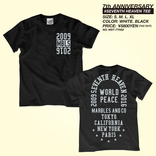 2016 S/S MARBLES SEVENTH HEAVEN TEE BLACK