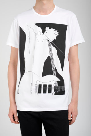 2015 S/S LAD MUSICIAN CREW NECK PRINT T-SHIRT PERMANENT ROCKER LAD MUSICIAN X ATSUSHI KAMIJO WHITE