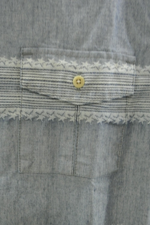 2014 S/S M original star jacquard chambray shirts indigo