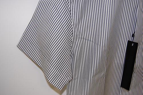 LITHIUM HOMME THOMAS MASON PIN-STRIPE PIN STRIPE FLY-FRONT S/S SHIRT LONDON STRIPE(BLACK×WHITE)