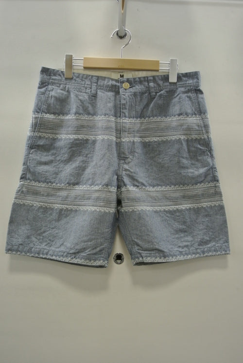 2014 S/S M original star jacquard chambray short pants indigo