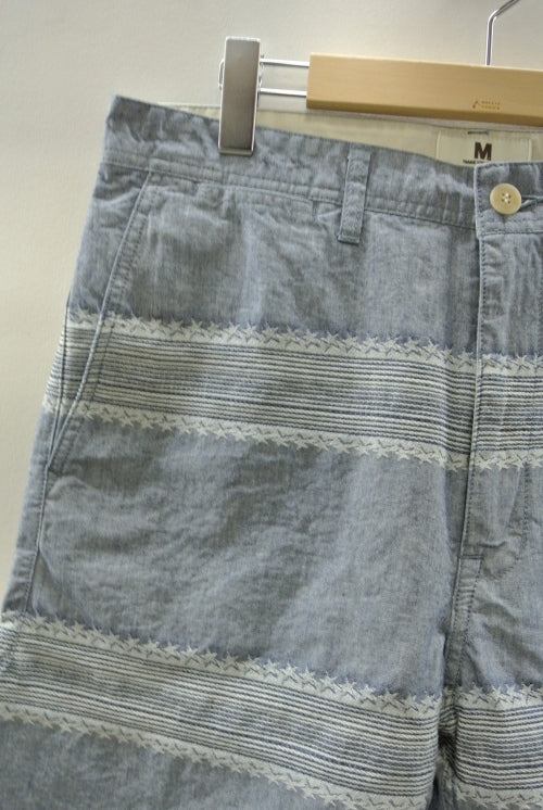 2014 S/S M original star jacquard chambray short pants indigo