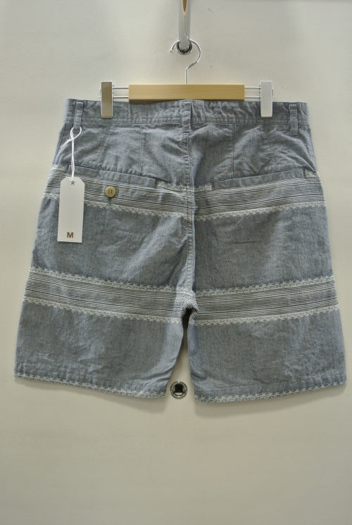 2014 S/S M original star jacquard chambray short pants indigo
