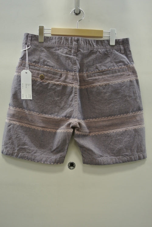 2014 S/S M original star jacquard chambray short pants pink indigo