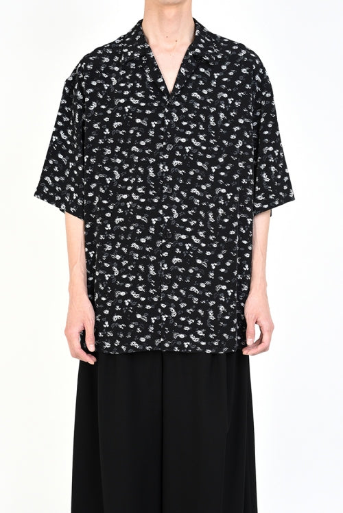 2019 S/S LAD MUSICIAN DECHINE INKJET HAZED FLOWER OPEN COLLAR BIG SHIRT
