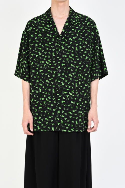 2019 S/S LAD MUSICIAN DECHINE INKJET HAZED FLOWER OPEN COLLAR BIG SHIRT